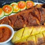 Grilled Croaker with Plantain or Fried Yam Small