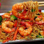 MmW Giant prawns served with naija noodles