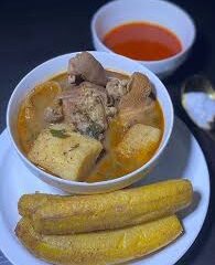 Ukodo (fresh fish or chicken) with Yam or Plantain